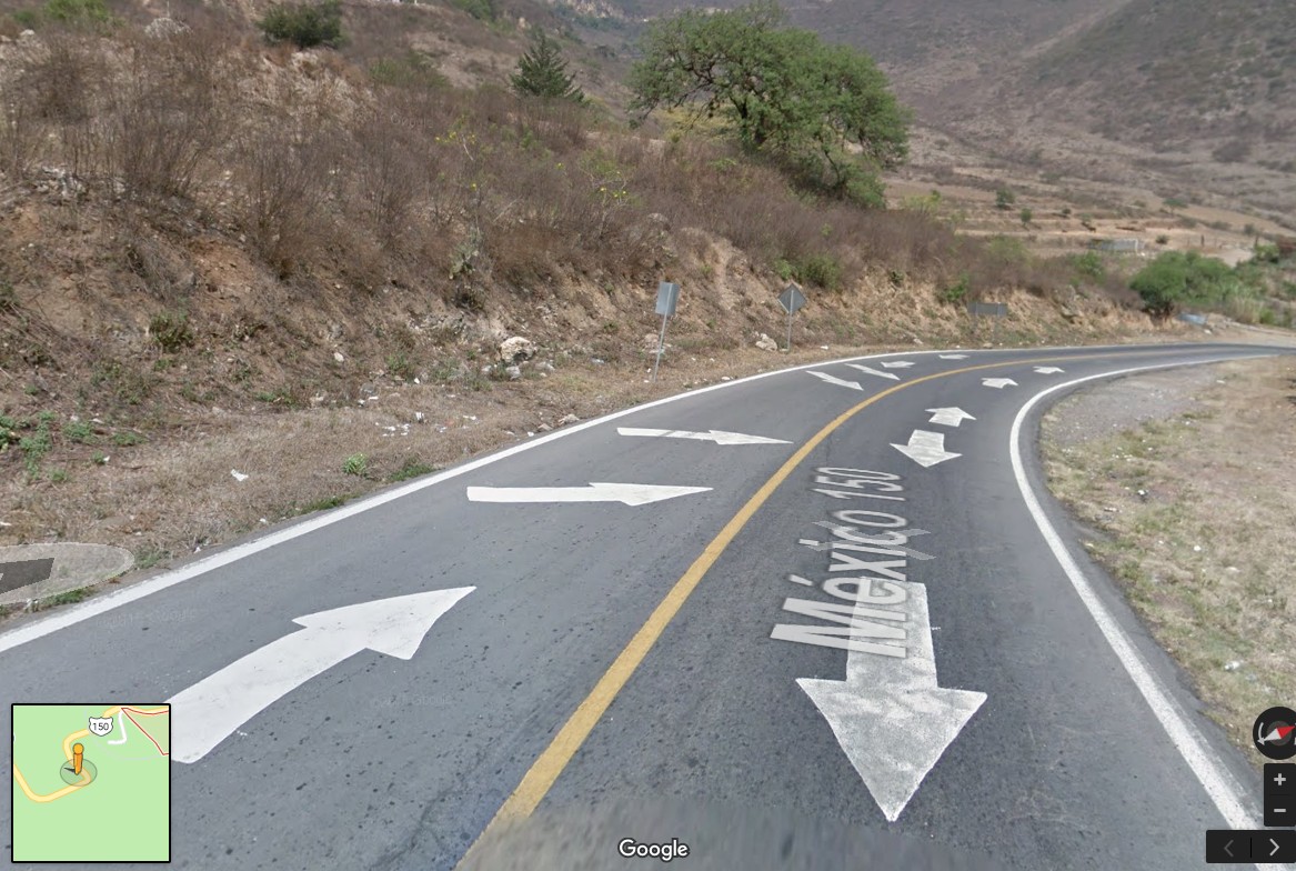 【出典：Googleマップ】メキシコの最も危険な道