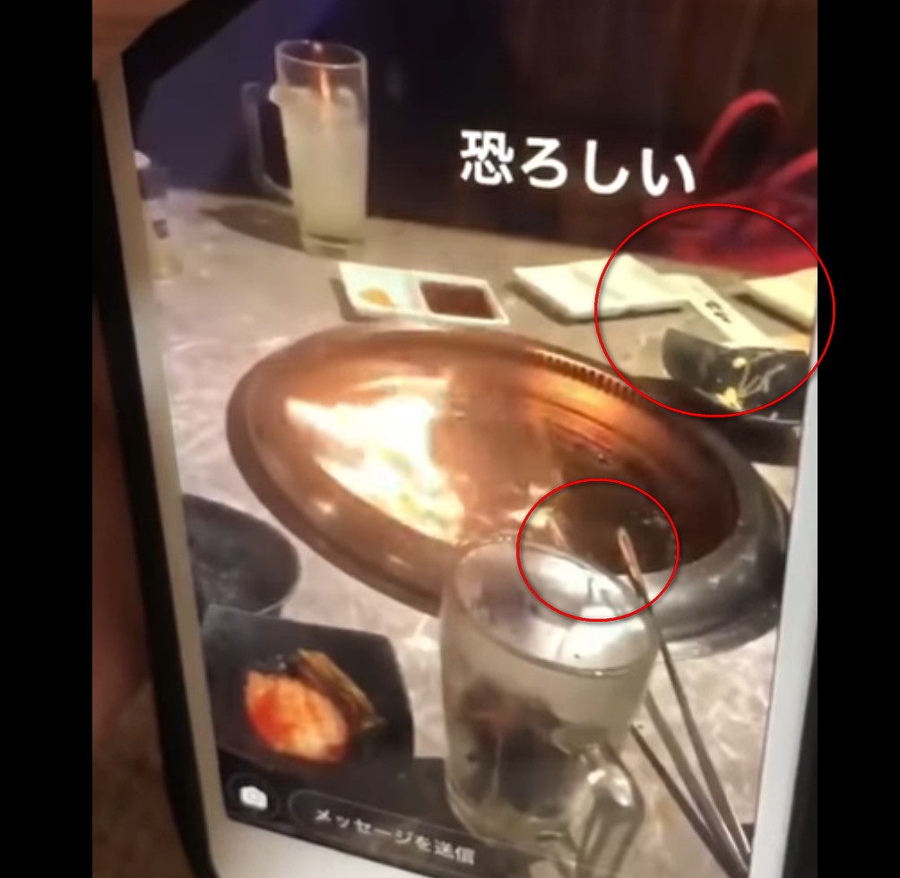 【出典： -話題の動画-WORLD VIDEO ／YouTube】焼肉屋で捉えられた不適切動画